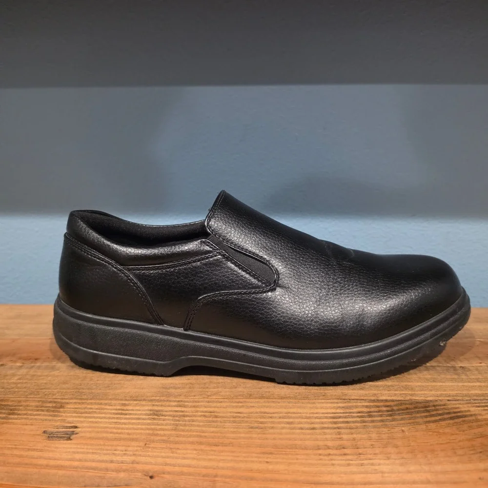 Deer Stags Mens Manager Vega Slip On Work Shoes Black Non Slip Memory Foam Sz 13